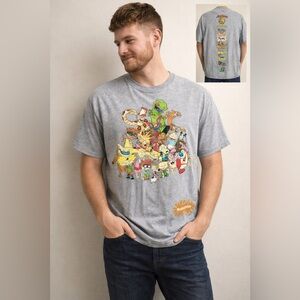 Nickelodeon 90s Cartoon Graphic Tee Size Medium Rugrats Hey Arnold CatDog